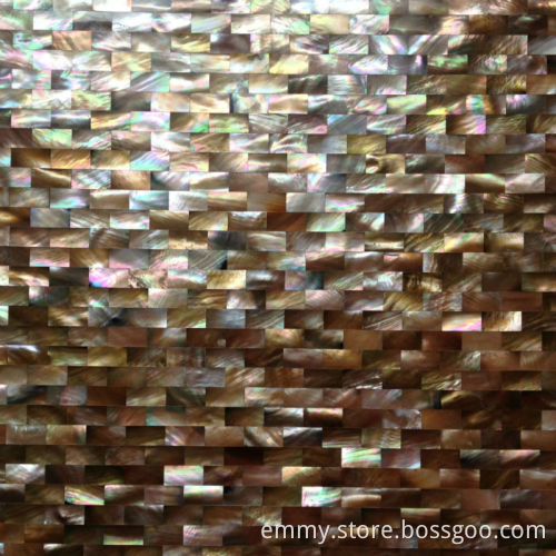 Brown lip seashell mosaic tile Brick pattern